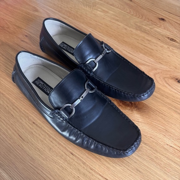 Kenneth Cole Reaction Mens Sound Proof Black Leather Loafers in Size 10 - Picture 1 of 13